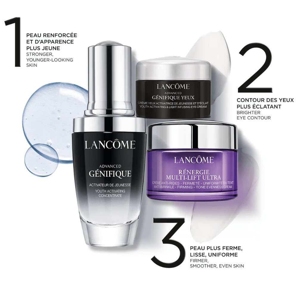Encontraproduto.com.br - Kit Facial Lancôme - Génifique Sérum + Creme para os Olhos + Creme Rénergie H.P.N. Creme Diurno